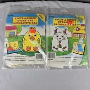 Vintage Sun Hill Stuff-A-Bunny Stuff-A-Chick Oversized Easter Bag 90s Decor NIP